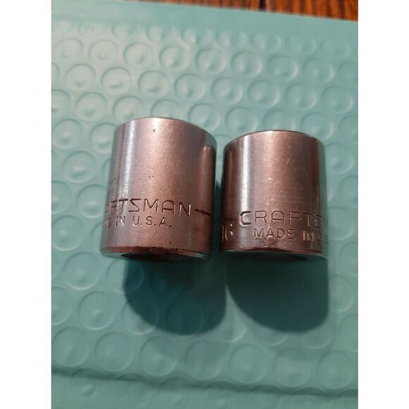 Vintage Craftsman Lot 2 11/16" 6 and 12 Point 3/8" Drive Sockets Tools - Picture 1 of 4